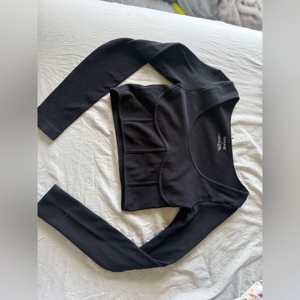 Garage Cropped Black Long Sleeve